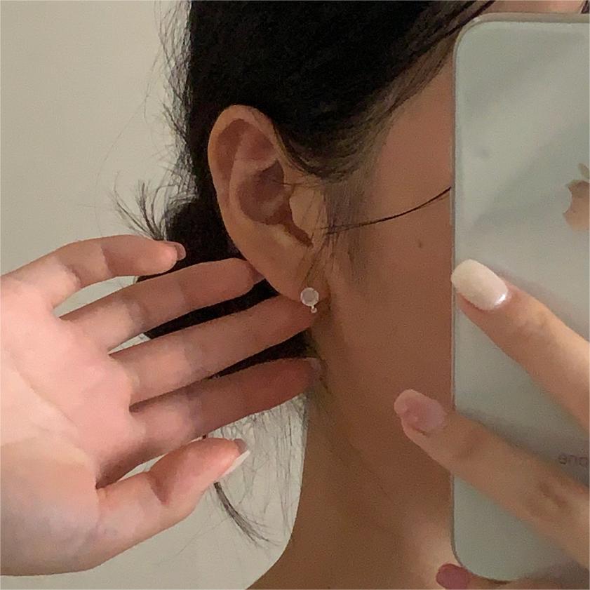 Minimalist Cat's Eye Earrings in 925 Sterling Silver with Geometric Faceted Cubic Design