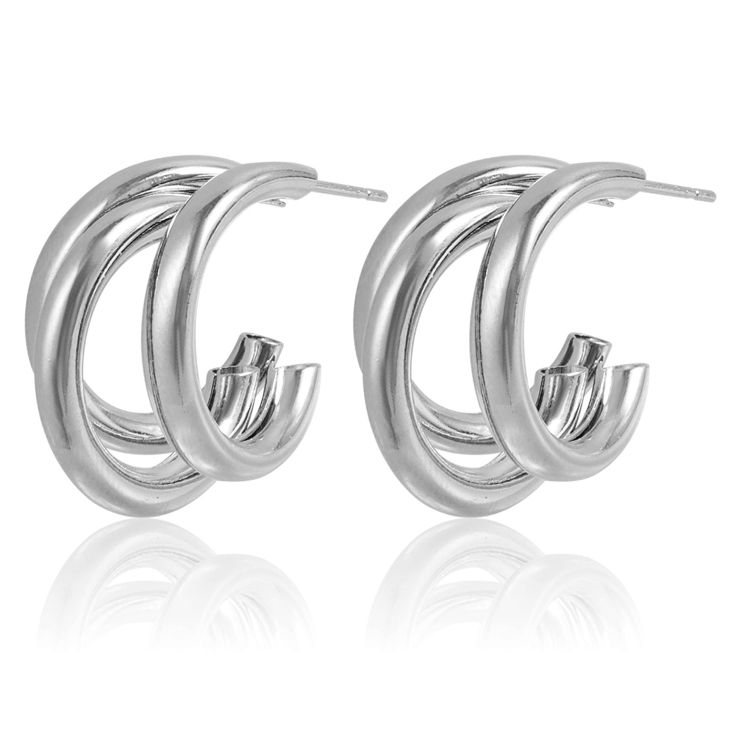 Pendientes de aro de metal en forma de U, minimalistas vintage para mujer con acabado chapado