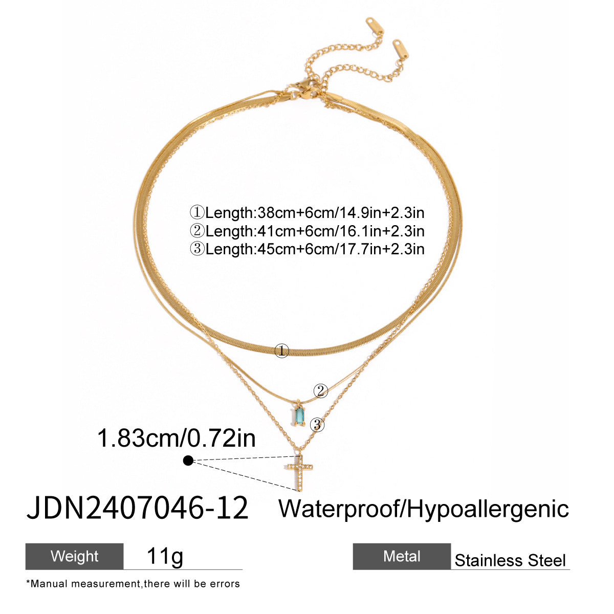 Elegant Geometric Square Stainless Steel Necklace with Titanium Steel Pendant and Cubic Zirconia Inlay for Women