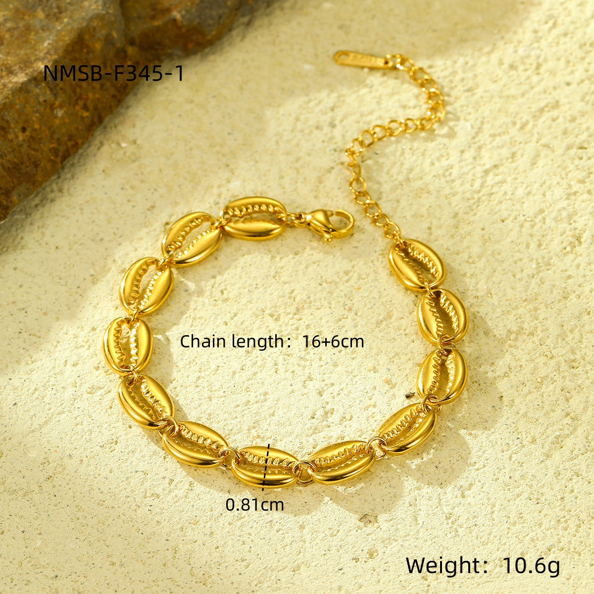 Collana Elegante Minimalista Vintage Ovale Cava in Acciaio Inossidabile Placcato Oro 18K