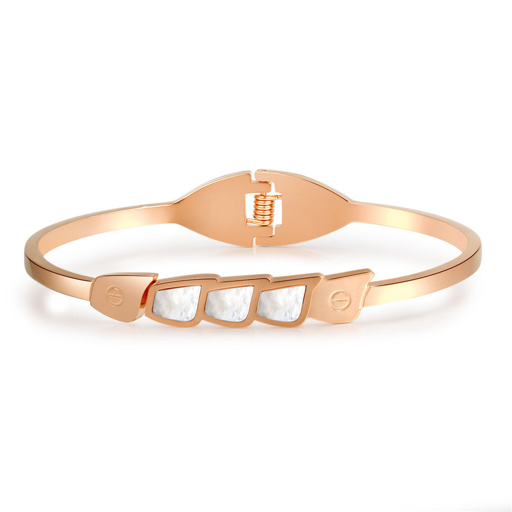 Minimalist Square Geometric Gold Plated Titanium Steel Bracelet for Women and Men