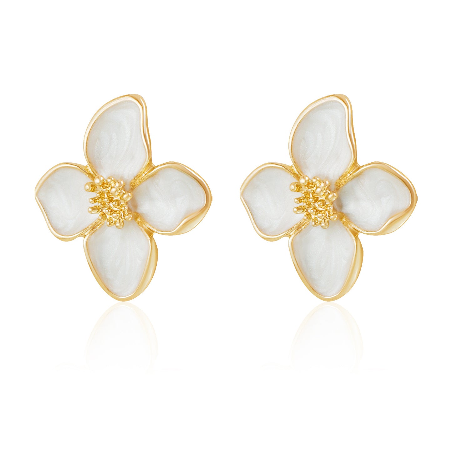 Pendientes de lujo estilo estrella, corazón, cruz y flor en aleación con acabado galvanizado para mujer