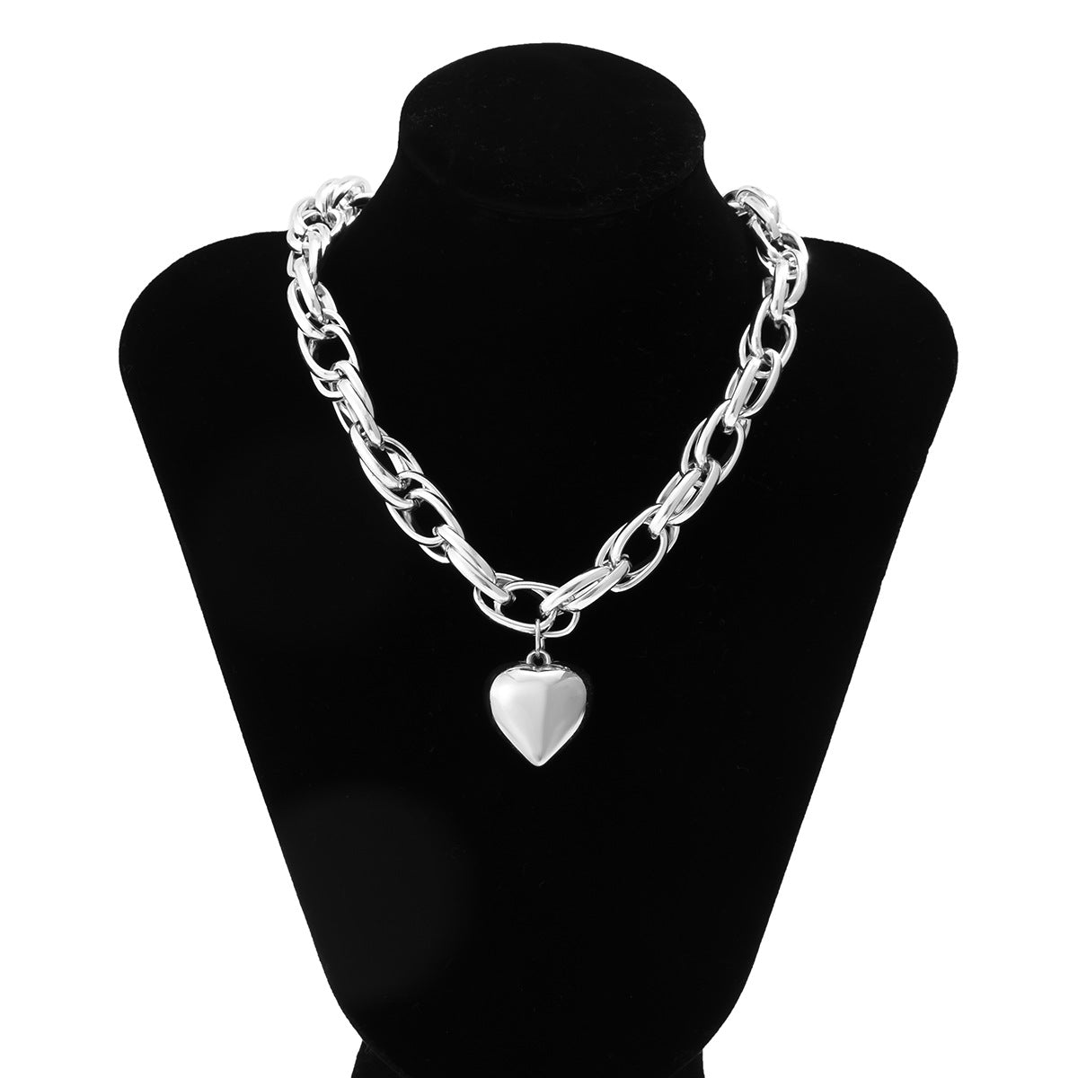 Collar con colgante de cruz punk minimalista con diseño geométrico hueco de aleación con acabado chapado para mujer