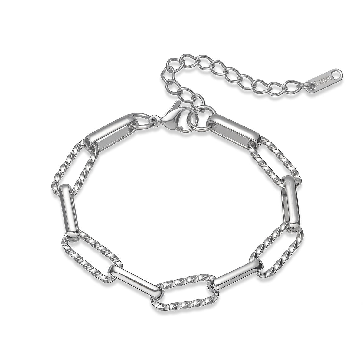 Minimalist 18K Gold Plated Geometric Stainless Steel Bracelet for Women