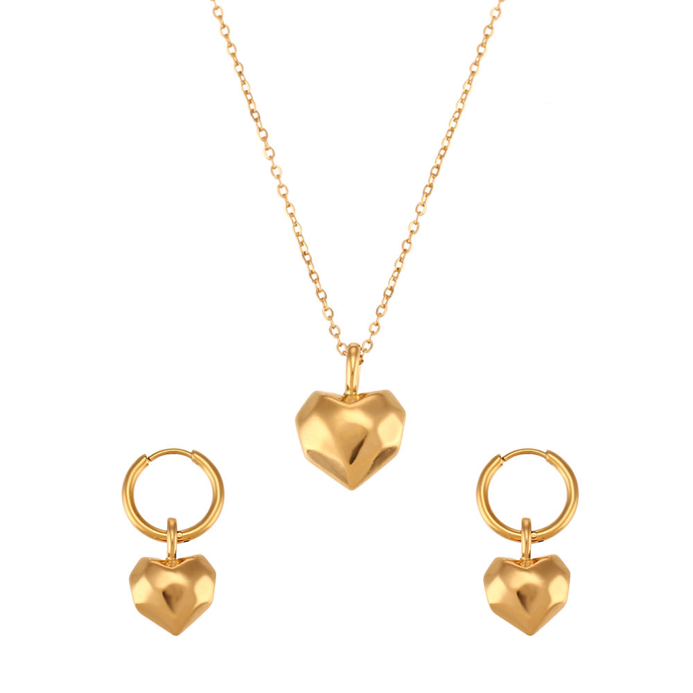 Collana con Pendente a Cuore Minimalista di Lusso in Acciaio Inossidabile con Finitura Placcata da Donna