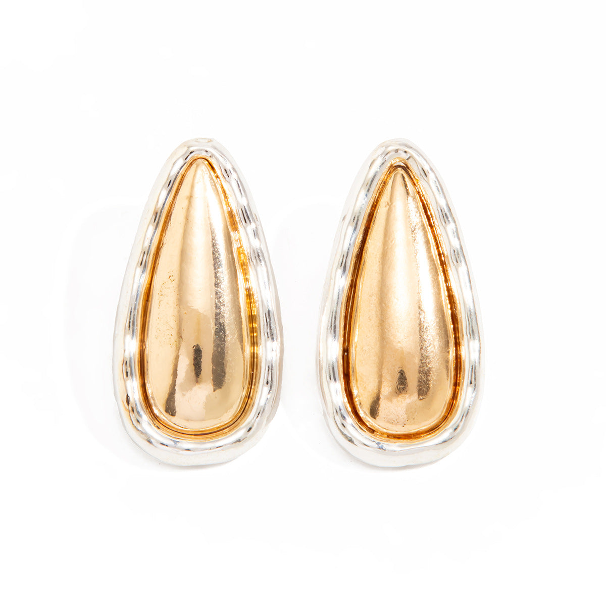 Minimalist Geometric Two-Layer Teardrop Zinc Alloy Plated Earrings for Women