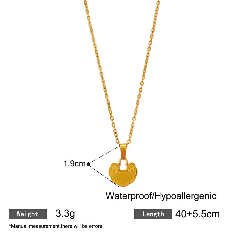 Minimalist Geometric Titanium Steel Plated Pendant Necklace for Unisex