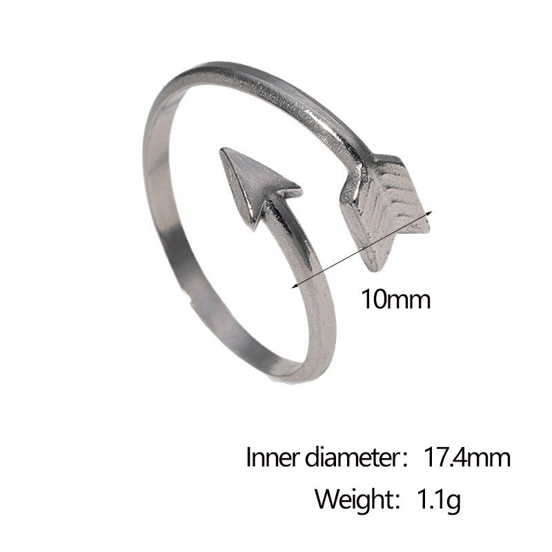 Minimalist 18K Gold Plated Geometric Arrow Open Ring Stainless Steel