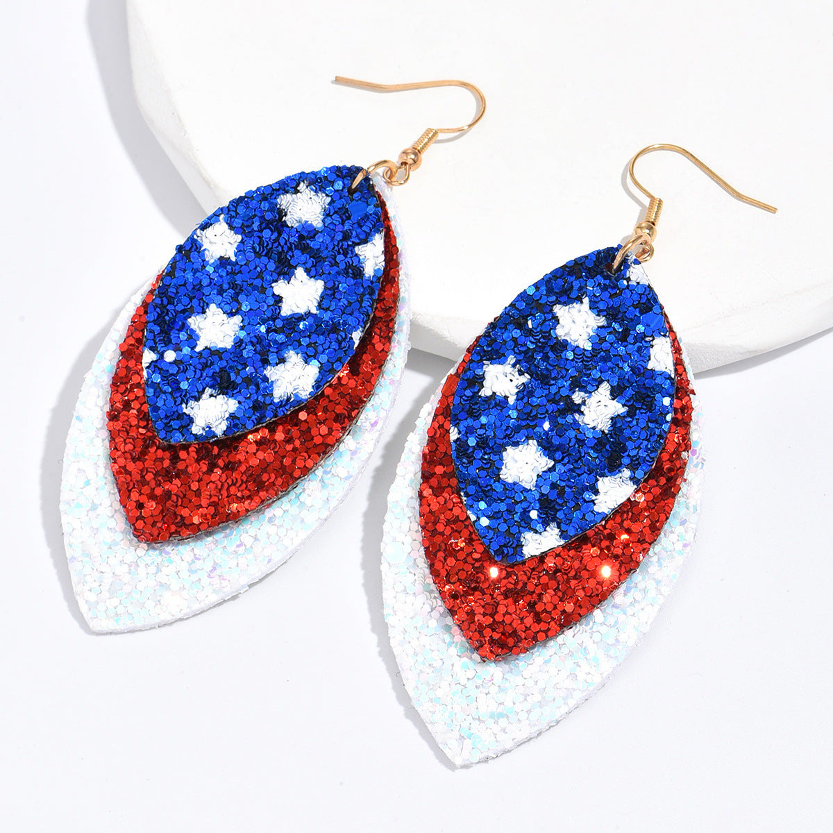 Star Shaped Plated Alloy Earrings for Women