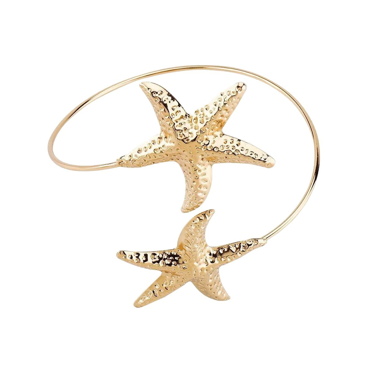 Bracciale Aperto in Lega Testurizzata a Stella Marina da Donna