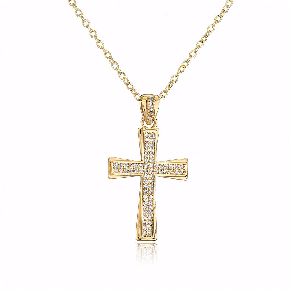 Collana con Ciondolo Geometrico Vintage da Donna con Base in Rame Placcata Oro 18K e Intarsi in Zirconi Colorati