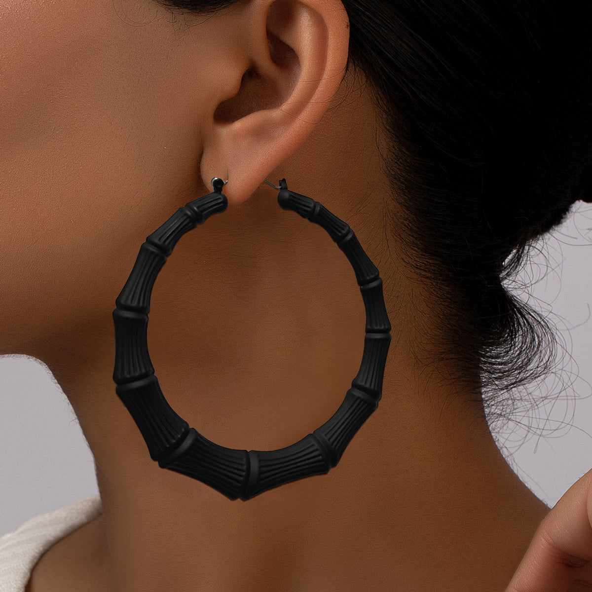 Geometric Hoop Earrings for Women with Rhinestone Inlay and Plated Stainless Steel Posts