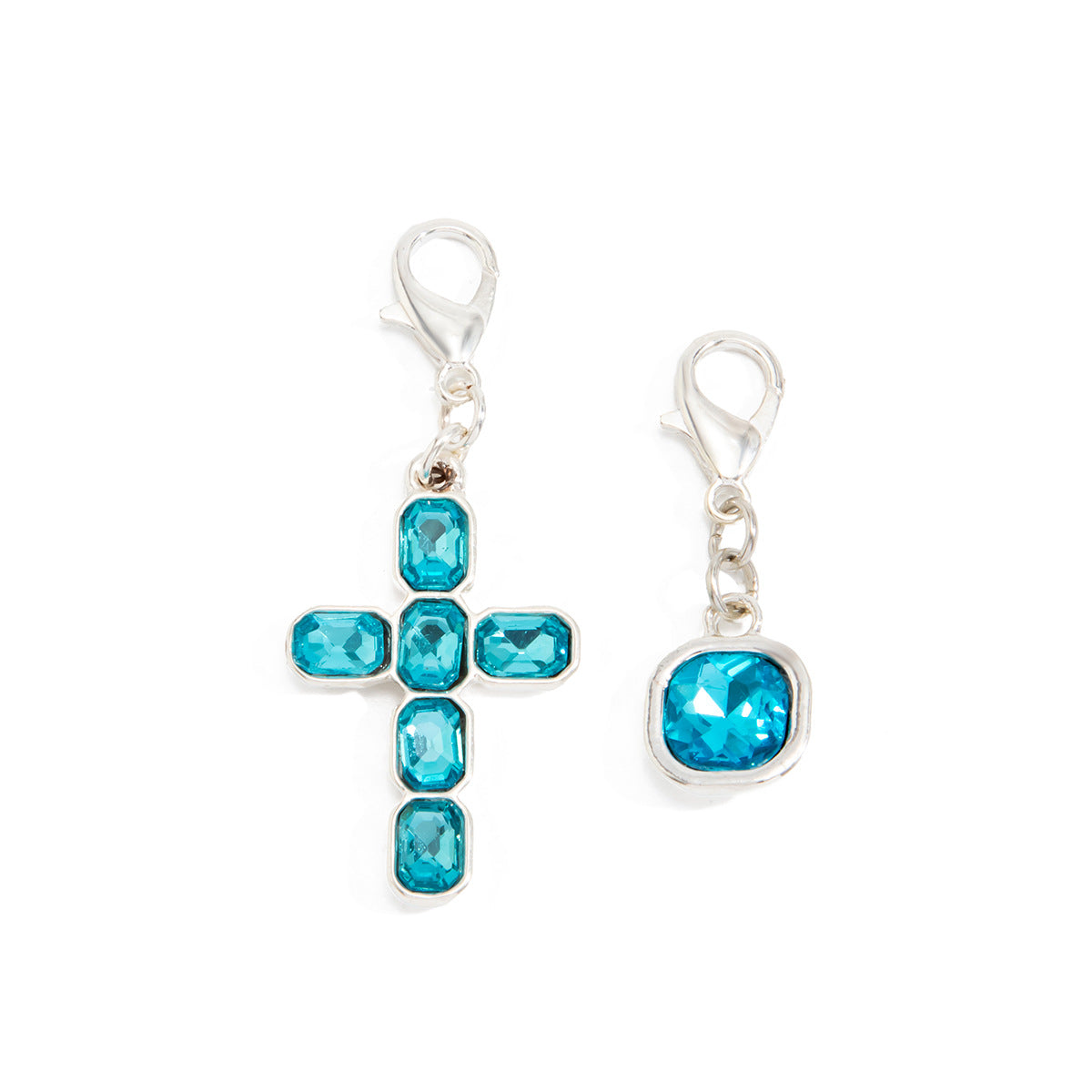 Colorful Rhinestone Cross Geometric Zinc Alloy Plated Charm Bar