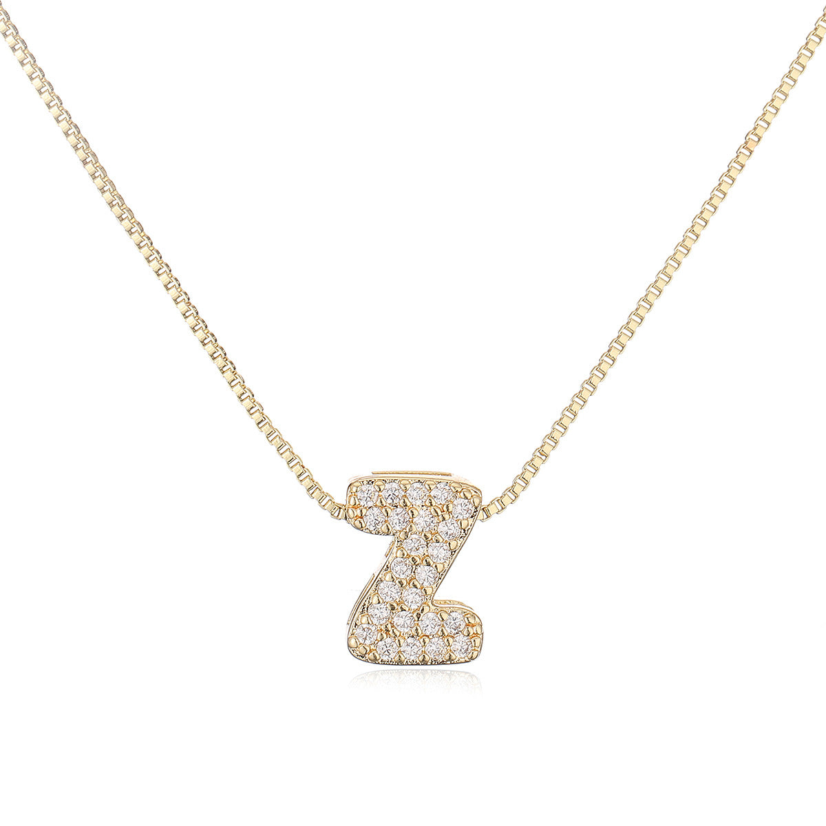 Collar con colgante de cobre minimalista con forma de letra para mujer con baño de oro de 18 quilates, delicada cadena para la clavícula