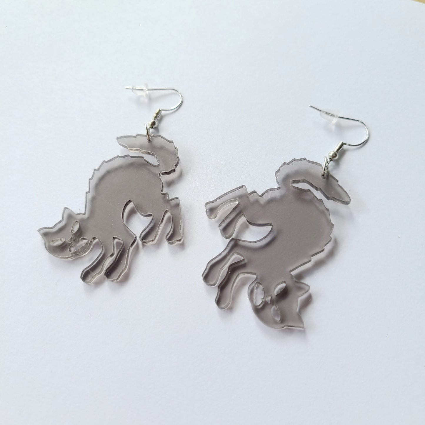 Lindos Pendientes de Gato de Dibujos Animados para Mujer Pendientes Acrílicos de Halloween con Diseño Animal Juguetón y Estilo Personalizado