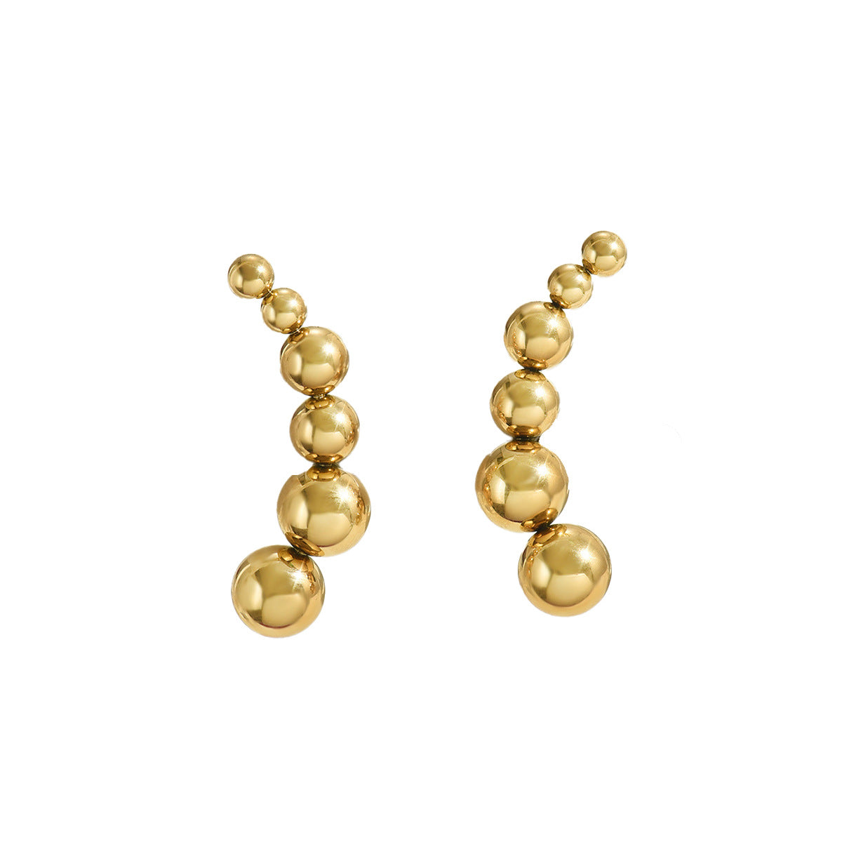 Pendientes Geométricos Minimalistas para Mujer con Base de Cobre Bañado en Oro y Postes de Acero Inoxidable, Diseño de Cuentas Irregulares