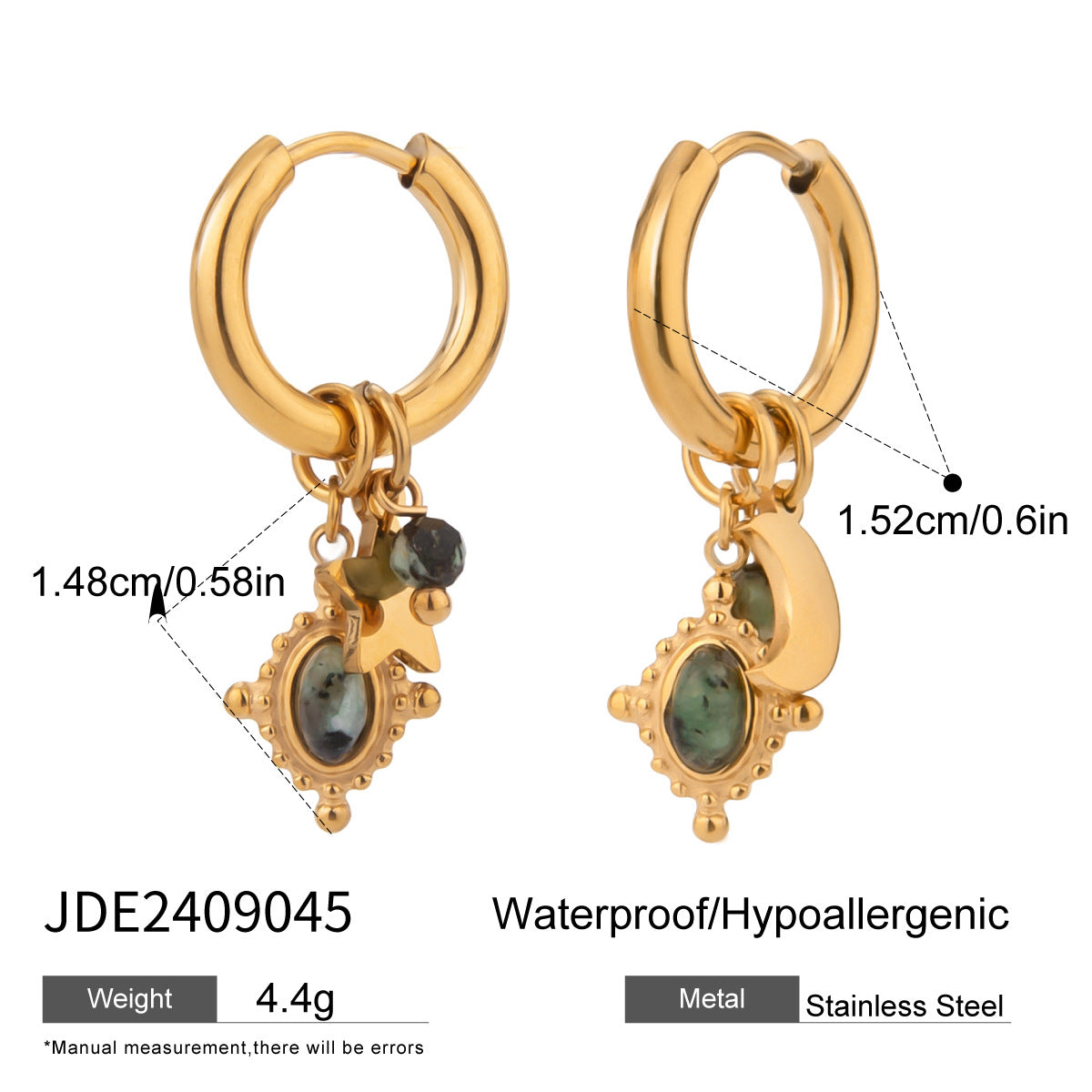 Aretes de acero inoxidable geométricos con acabado enchapado para mujer, aretes de moda minimalistas