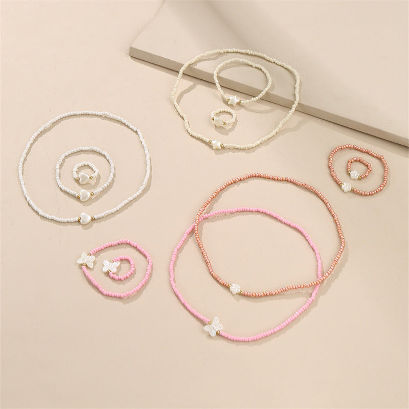 Set collana in perle di vetro a forma di stella bohémien per bambini con artigianato fatto a mano e stile per vacanze al mare