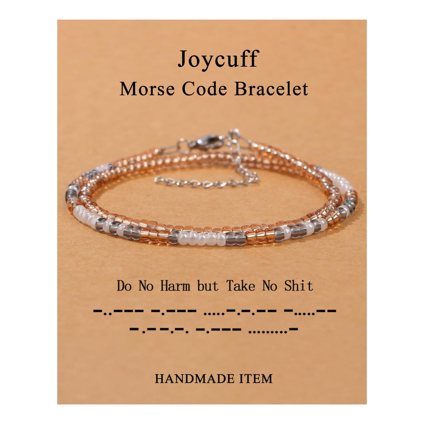 Minimalist Morse Code Letter Beaded Bracelet for Women