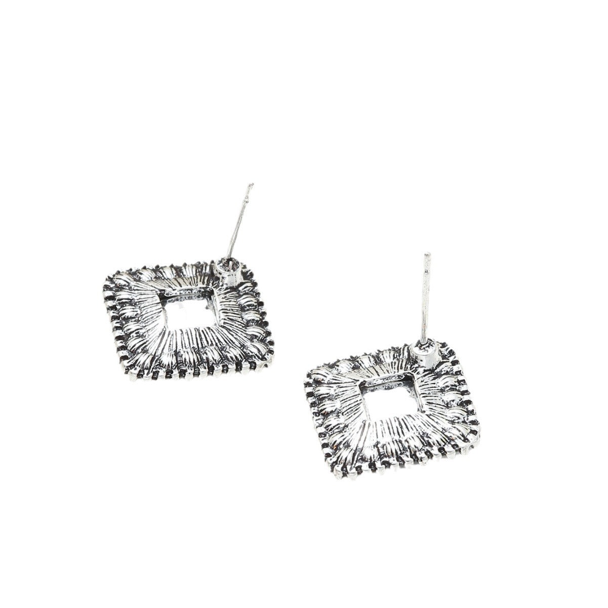 Pendientes de aleación con diseño geométrico y circonitas incrustadas para mujer, elegantes aretes de bisutería con diamantes de imitación engastados