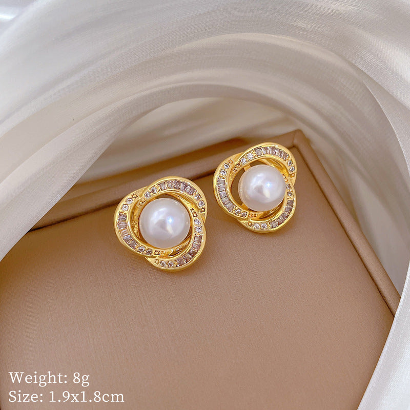 Collana pendente nido vuoto in stile fumetto per donna con perle e strass su catena in acciaio inossidabile