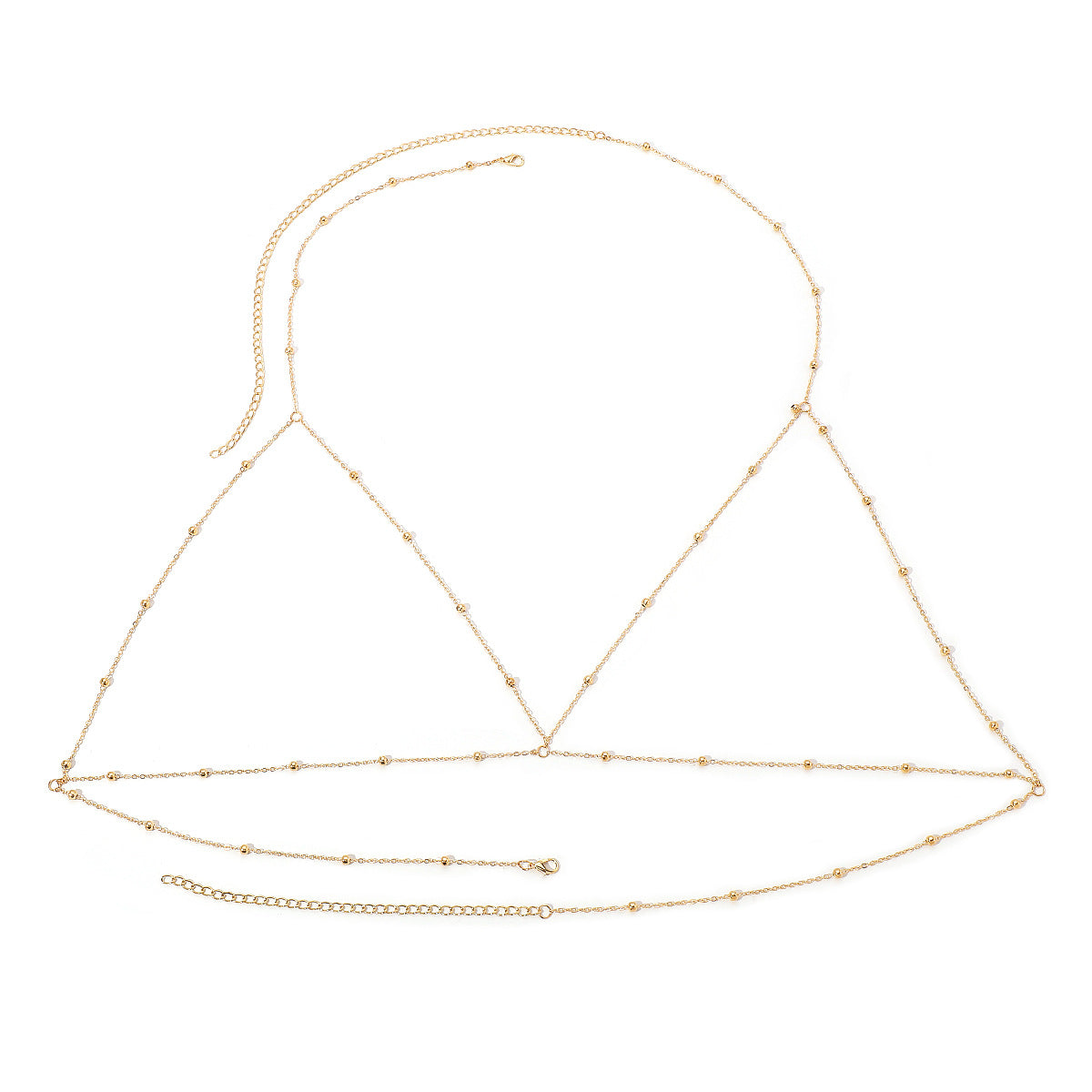 Catena corporea geometrica sexy da donna con perline di ferro galvanizzate, gioielli casual da spiaggia