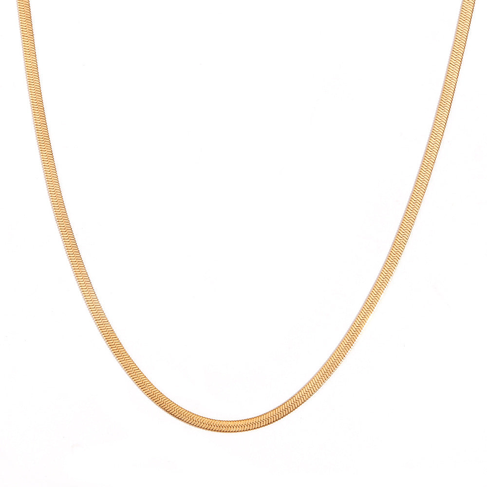 Collana a catena a lama da donna in acciaio inossidabile placcato oro 18 carati, geometrica e minimalista