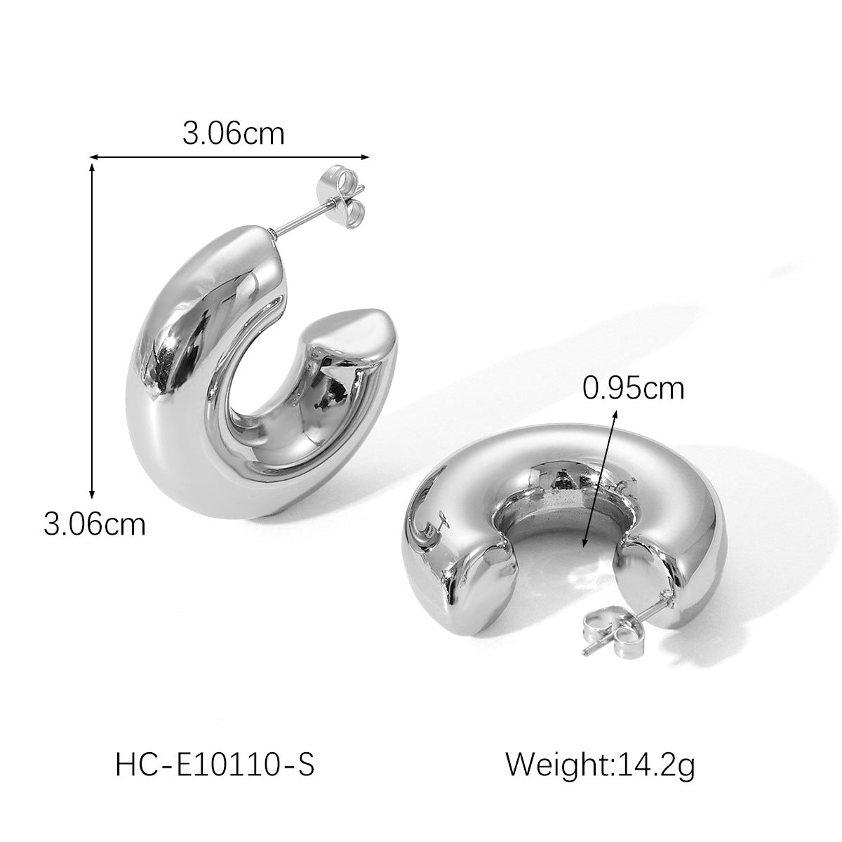 Minimalist Geometric Ball-Shaped Stainless Steel Stud Earrings with Plated Finish for Women