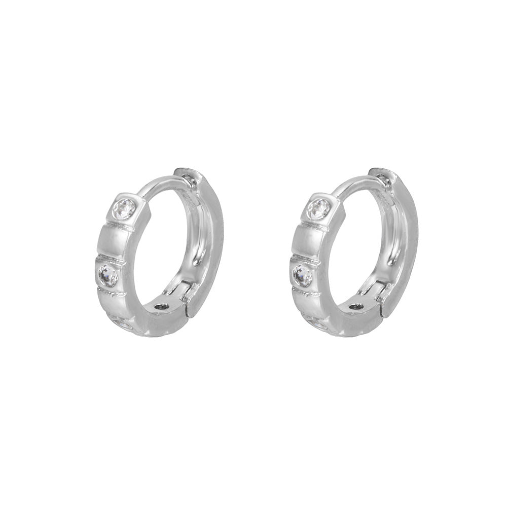 Minimalist Round Geometric Brass Plated Earrings