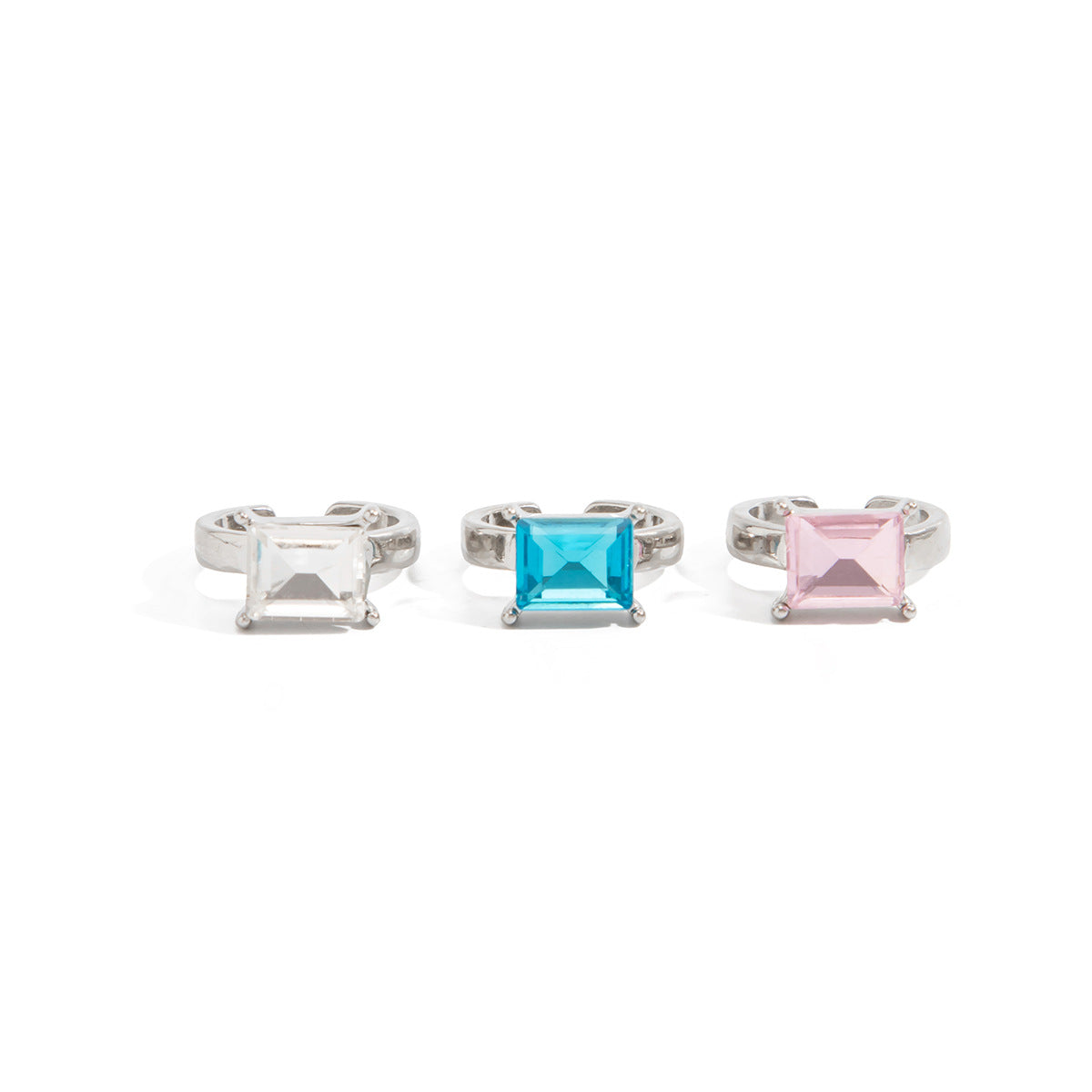 Minimalist Square Geometric Alloy Toe Ring with Rhinestone Inlay