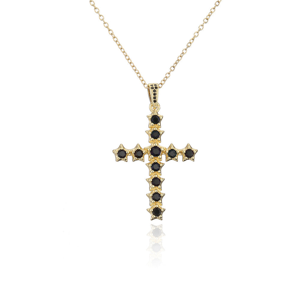 Minimalist Star-Shaped Zirconia Pendant Necklace in Copper with 18K Gold Plating for Women