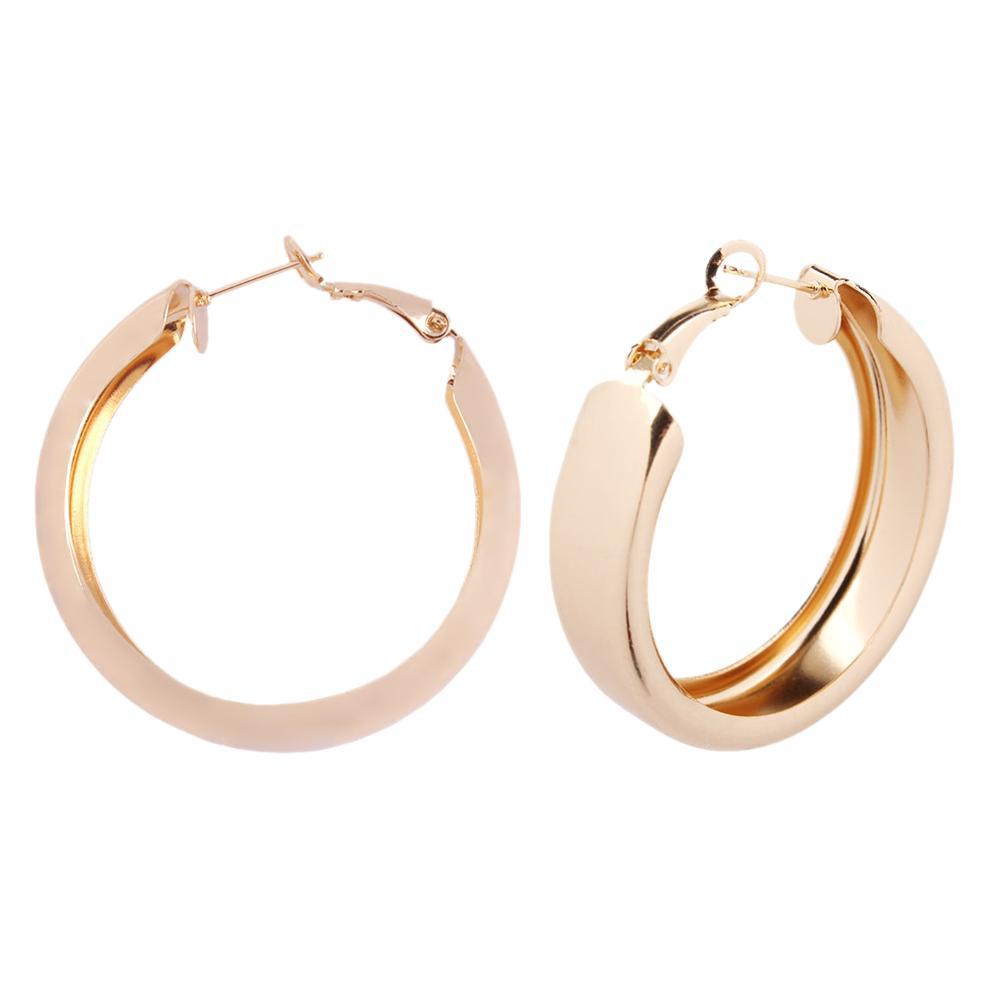 Pendientes de botón geométricos bañados en oro para mujer, elegantes, para uso informal de negocios