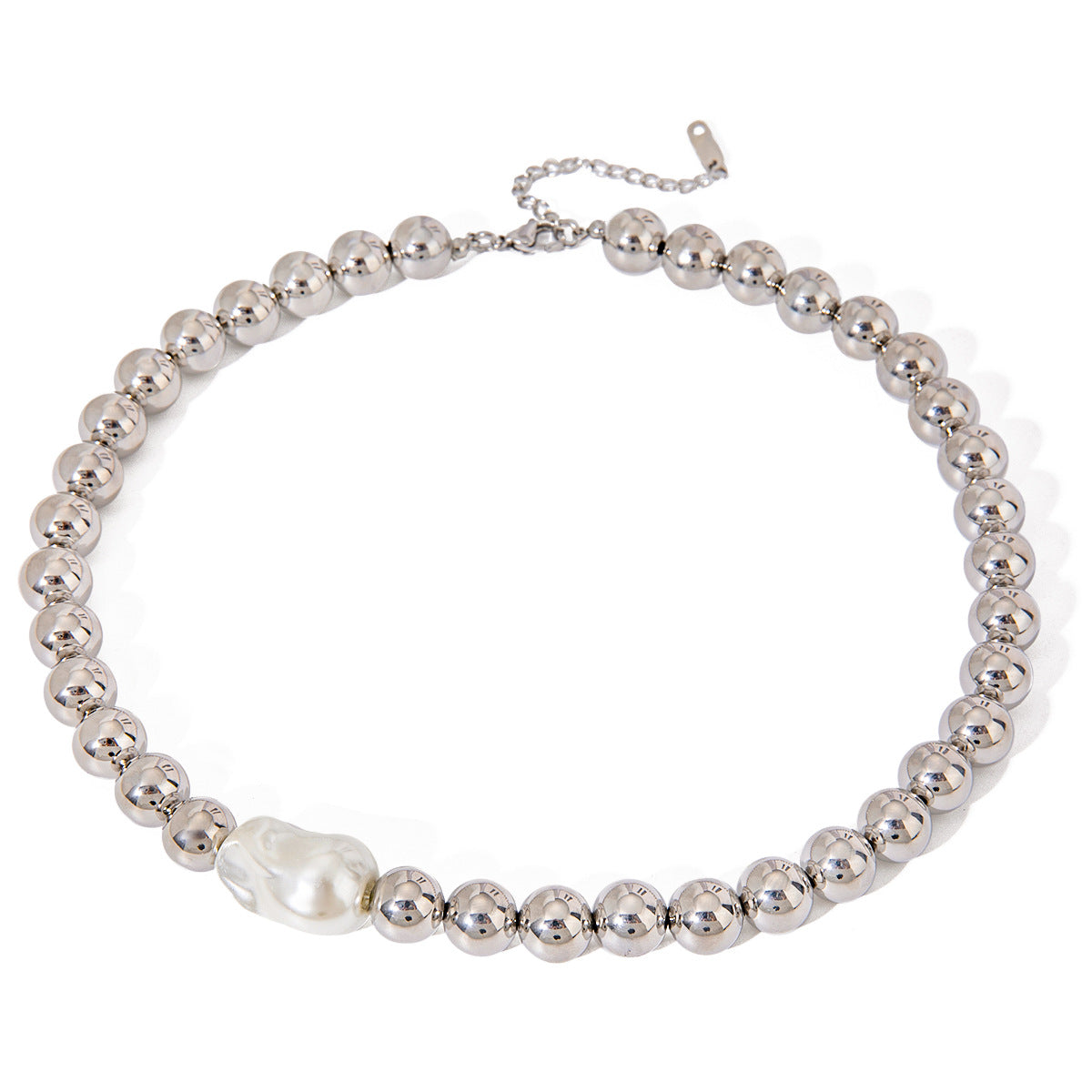 Collana girocollo geometrica in acciaio inossidabile ispirata al barocco con accenti in acciaio al titanio, finitura galvanizzata, catena clavicola minimalista alla moda da donna