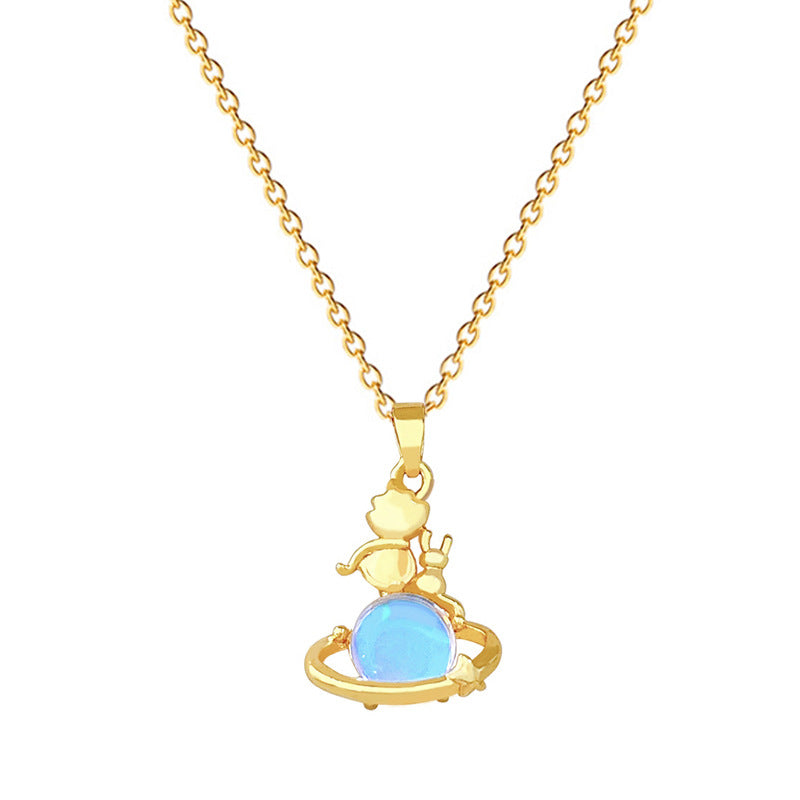 Collana con ciondolo a luna geometrica minimalista da donna e da uomo, catena a medaglione in acciaio inossidabile con strass