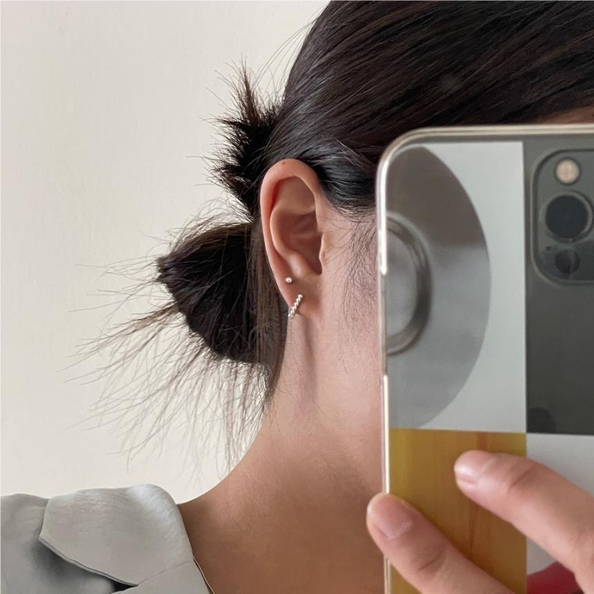 Minimalist Geometric Triangle Stud Earrings in 925 Sterling Silver with Gold Plating for Women