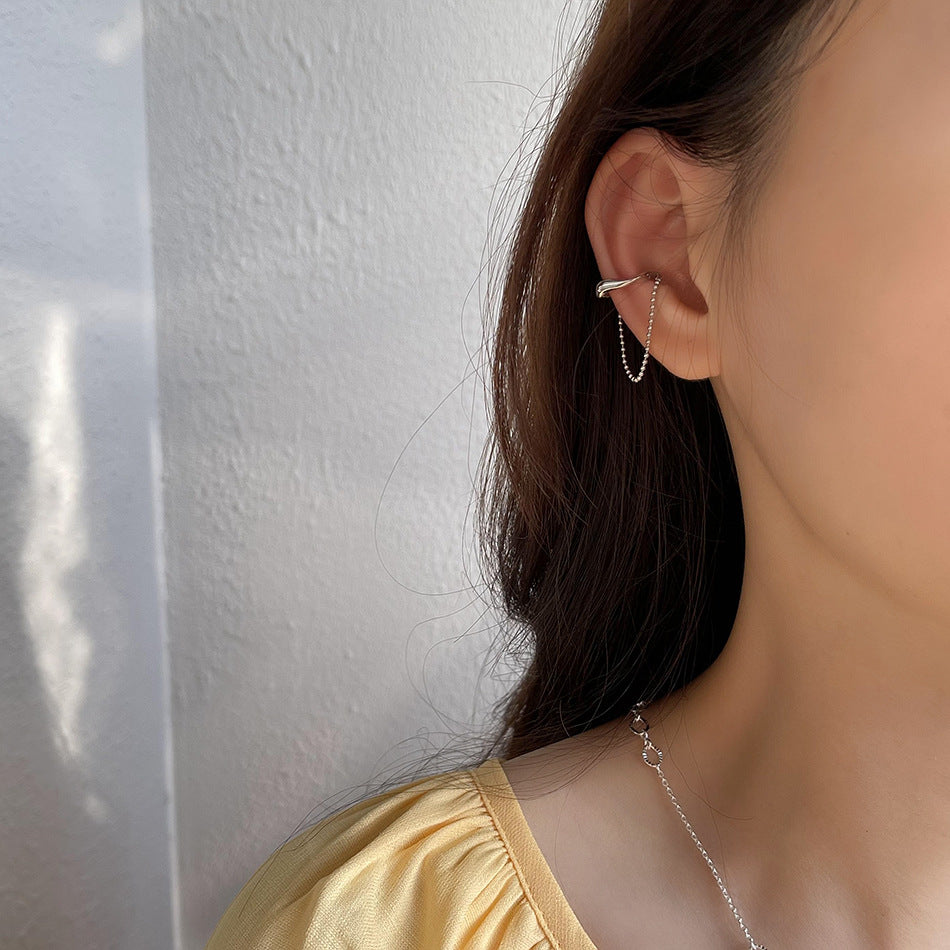 Minimalist Irregular Triangle Clip-On Earrings for Women in S925 Sterling Silver with Plated Finish
