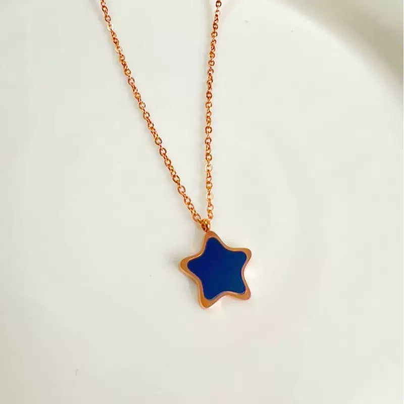 Minimalist Gold Plated Titanium Steel Star Necklace for Women