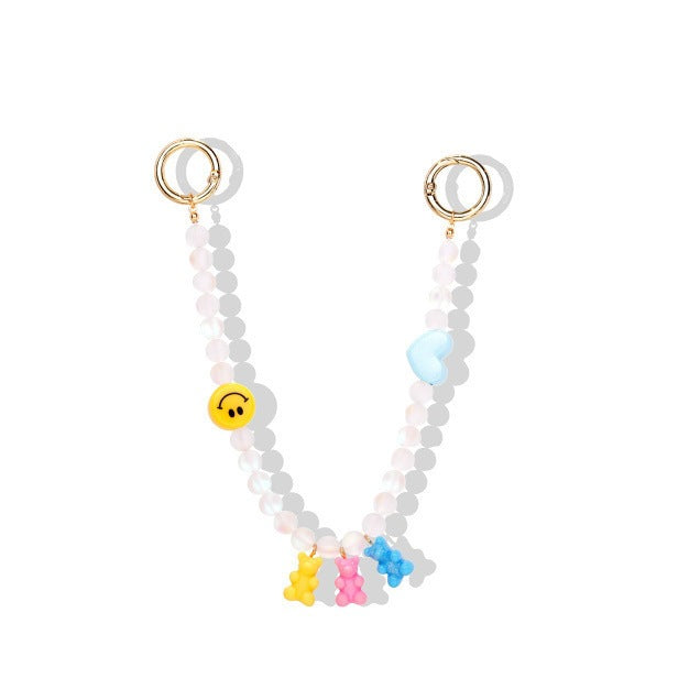 Sweet Colorful Acrylic Food Shape Bag Charm Keychain with Plated Finish