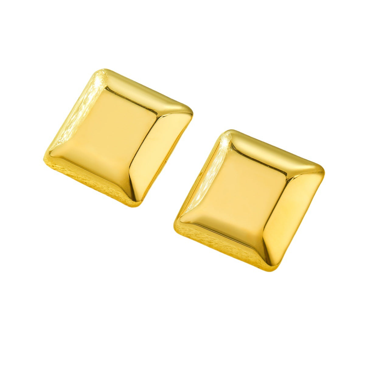 Orecchini quadrati minimalisti in acciaio inossidabile con placcatura in oro 18 carati da donna