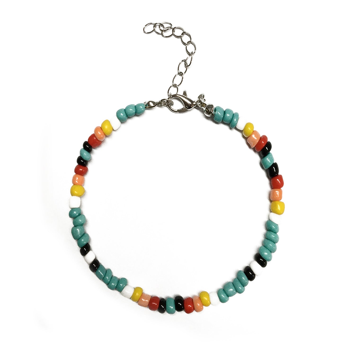 Handmade Geometric Glass Beads Anklet for Women Adjustable