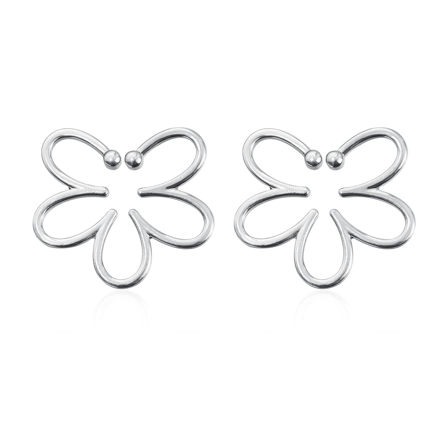 Vintage Elegant Floral Geometric Plated Alloy U-Shape Clip-On Earrings