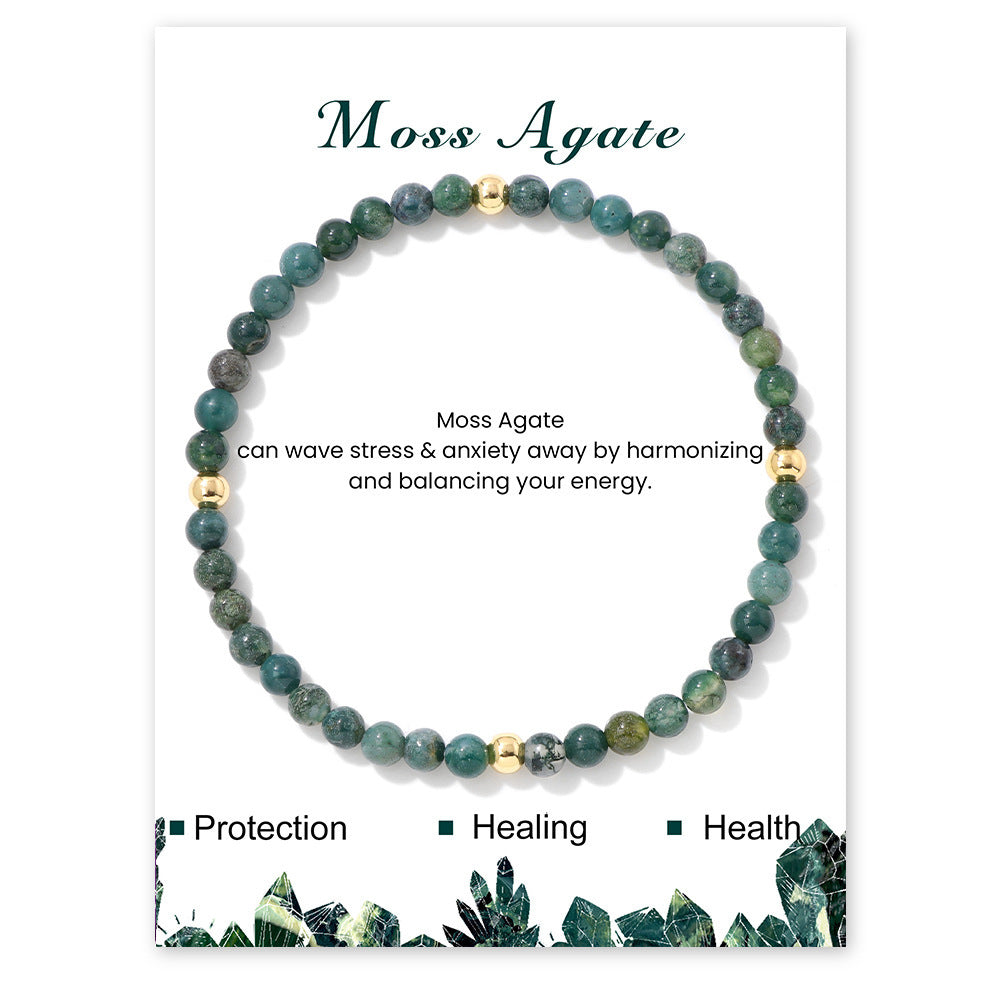 Vintage Geometric Amethyst Rose Quartz Beaded Bracelet for Women