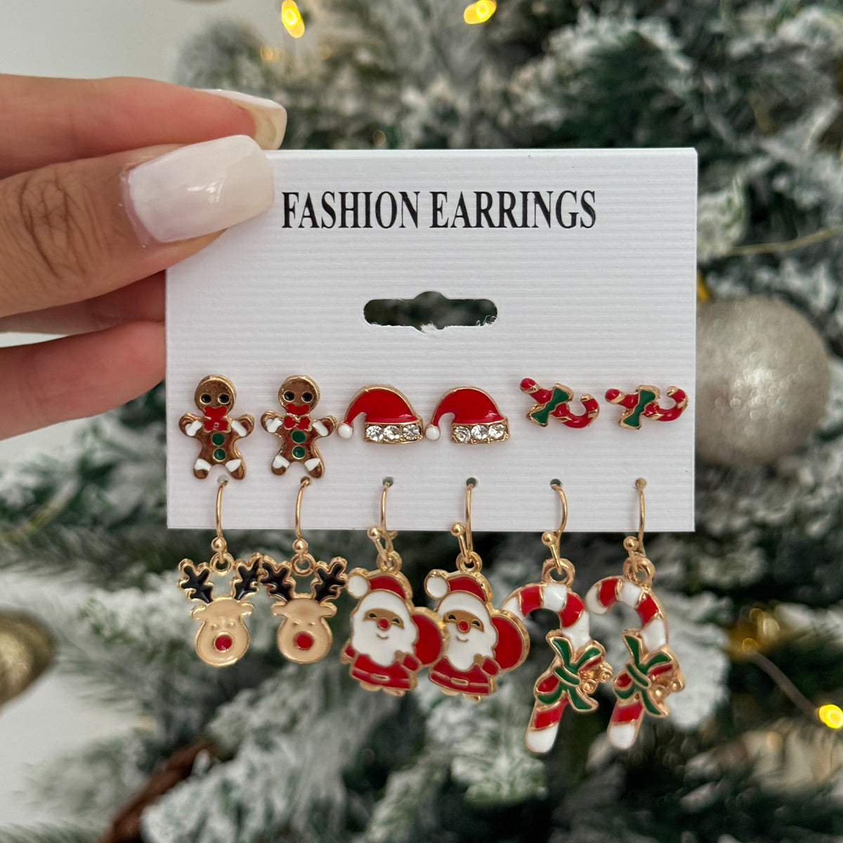 Sweet Drip Oil Snowflake Bow Alloy Plated Earrings for Women