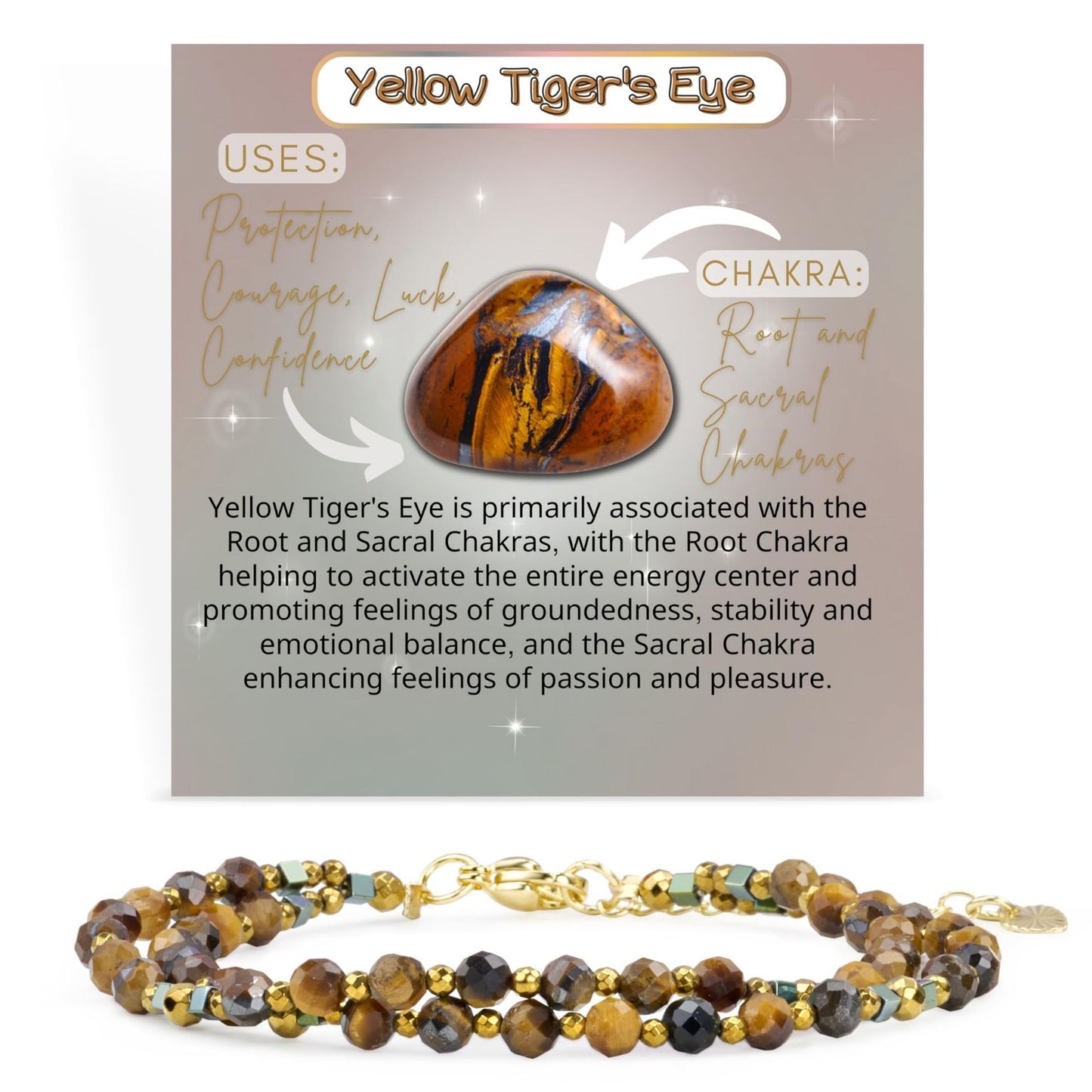 Geometric Natural Stone Crystal Beaded Bracelet Unisex Handmade Jewelry