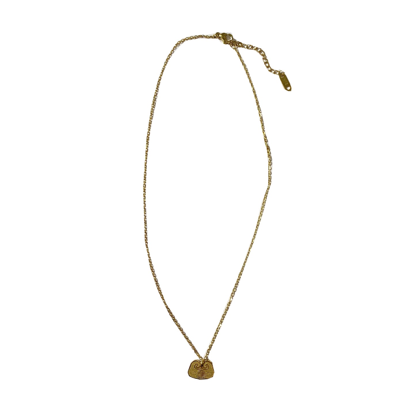 Minimalist Gold Plated Titanium Steel Letter Lock Necklace Unisex
