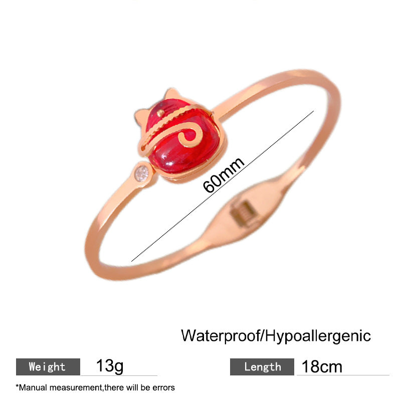 Minimalist Luxury Geometric Titanium Steel Plated Bracelet for Women