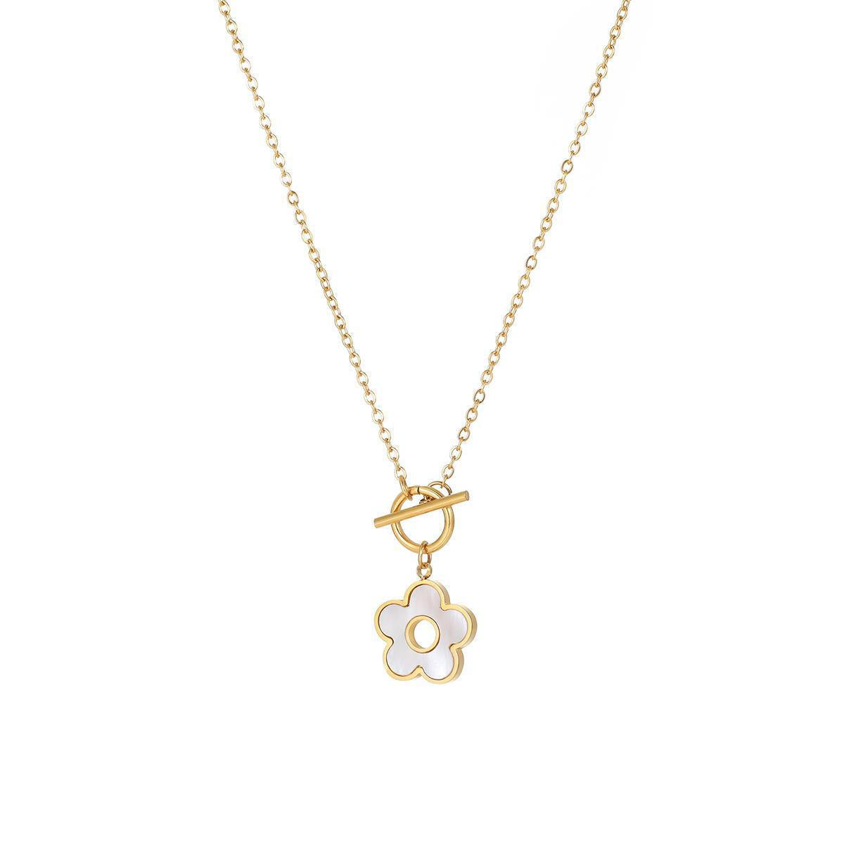 Minimalist Smile Face Pendant Necklace for Women Titanium Steel Plated Locket Chain with Rhinestone Accents