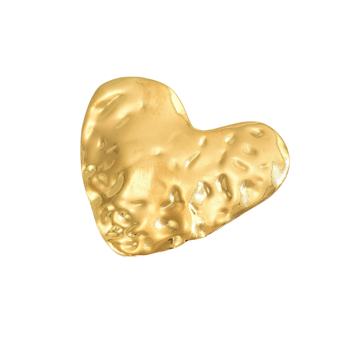 Anillo minimalista de cobre con textura en forma de corazón y banda abierta para mujer