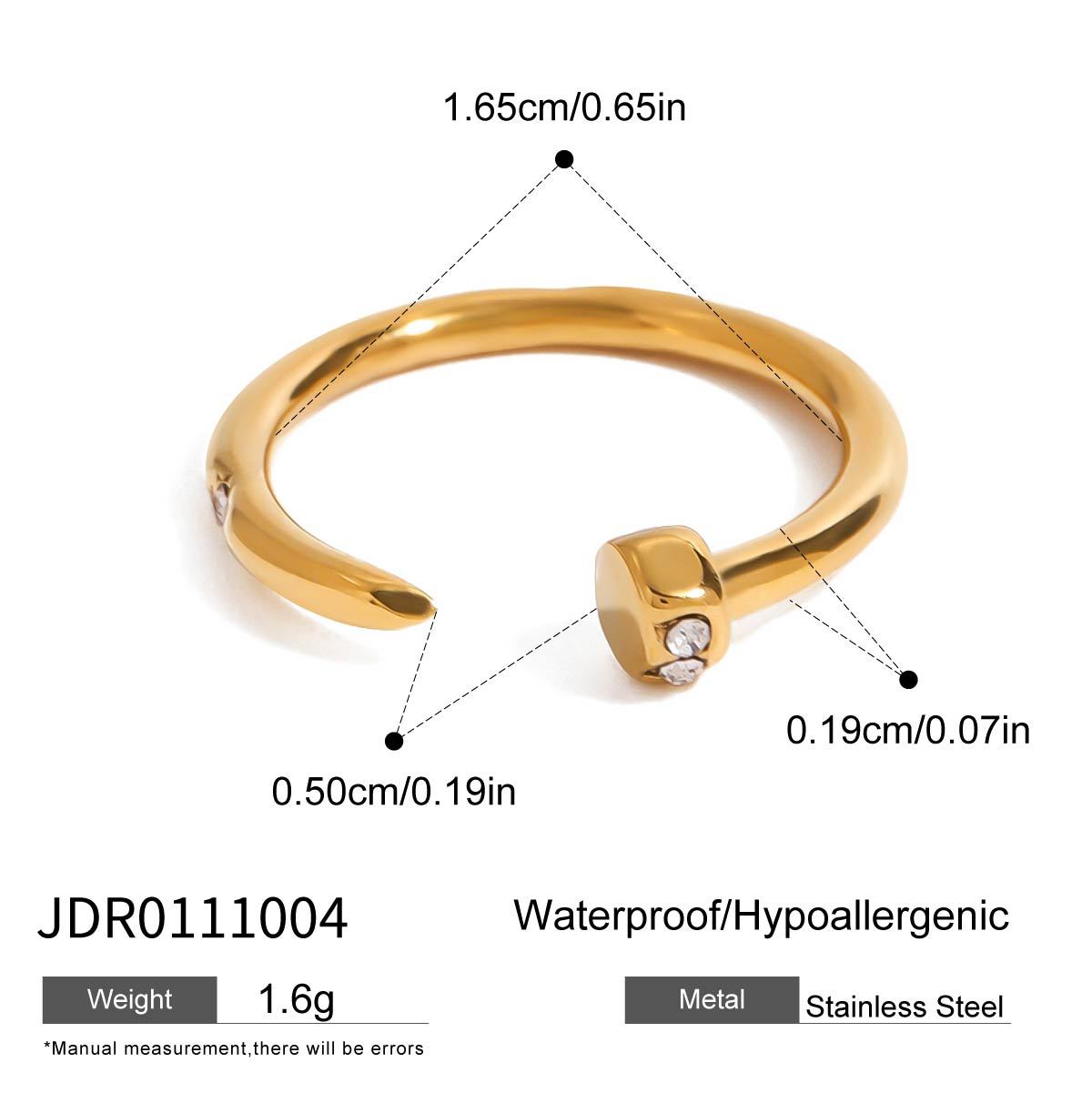 Minimalist Elegant Geometric Stainless Steel and Titanium Steel Ring Bracelet Set with Curb Chain for Women