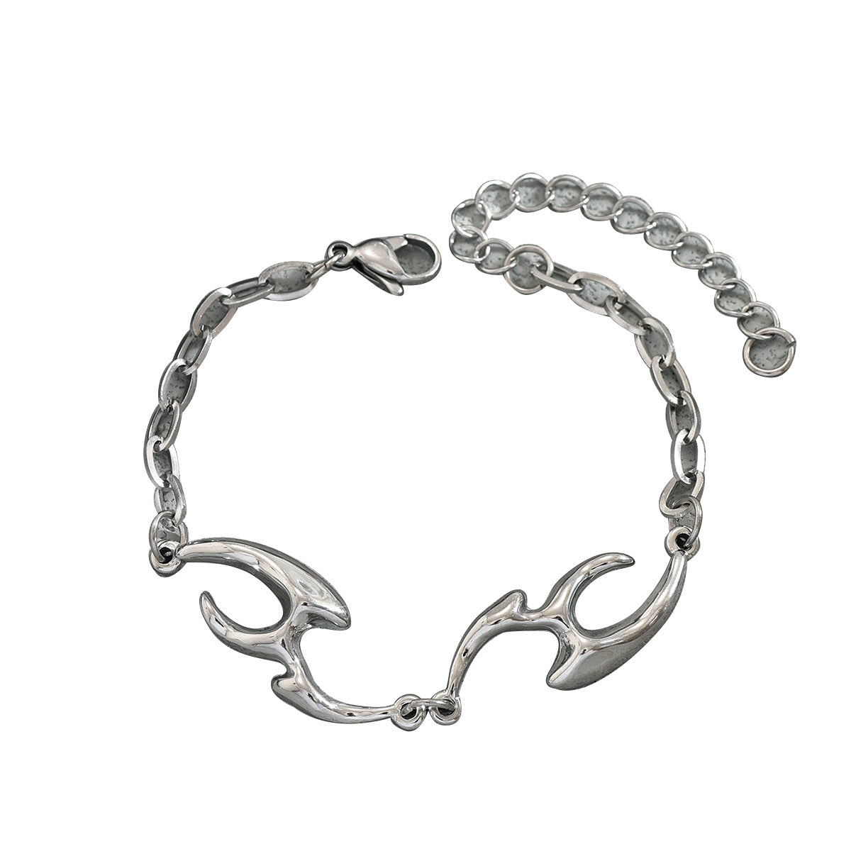 Pulsera Minimalista de Aleación de Zinc con Forma Irregular Geométrica, Chapada para Mujeres y Hombres con Anillo Ovalado Lineal y Diseño Cuadrilátero